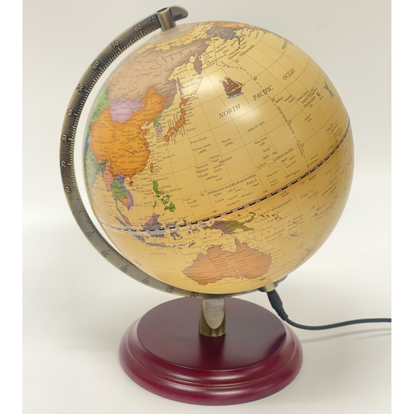 Load image into Gallery viewer, Luxo Antique Globe Map LED + Wood Base - 20cm
