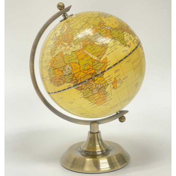 Luxo Antique Globe, Copper Metal Base - 14cm