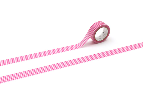 画像をギャラリービューアに読み込む, MT Deco Washi Tape - Delicate Checkered Pink
