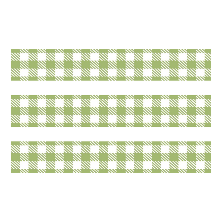 MT Deco Washi Tape - Stripe Checkered Light Moss Green