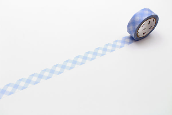 Load image into Gallery viewer, MT Deco Washi Tape - Thick Checkered Pastel Ultramarine
