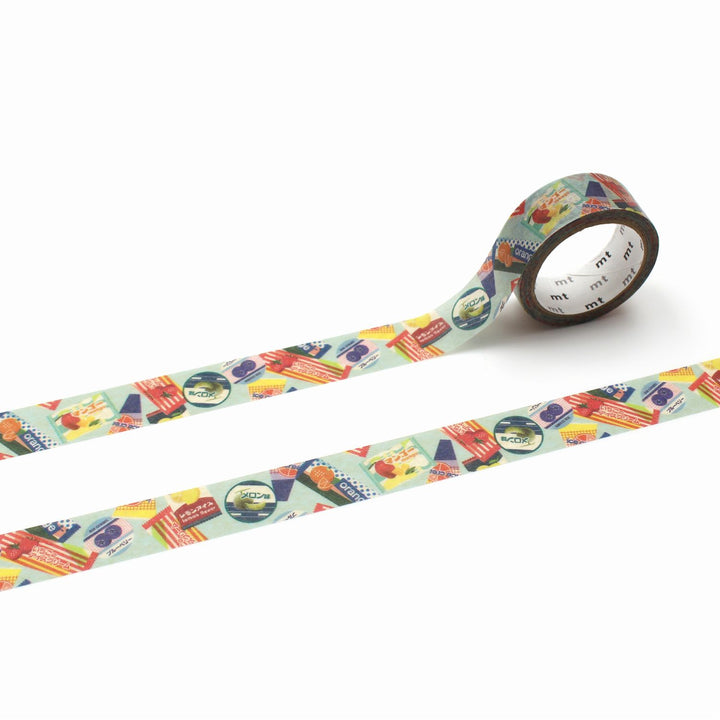MT Upcyle Washi Tape - Mt Upcycle Ice Cream Package Collage — roll front