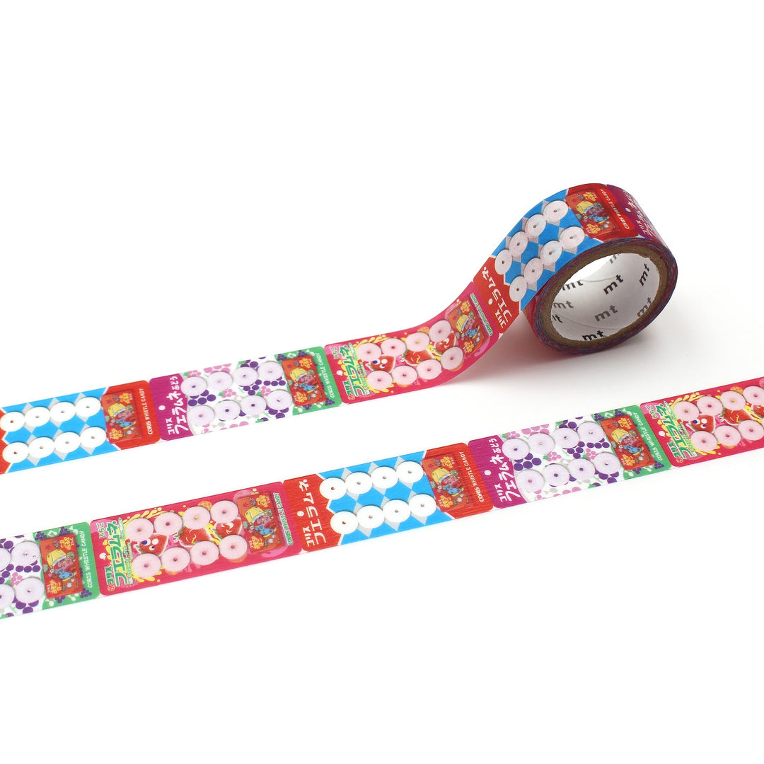 MT x Dagashi Washi Tape in Fue Ramune Candy — MT Tape washi tape — decorative Japanese paper tape for journaling and craft, at Cityluxe Singapore