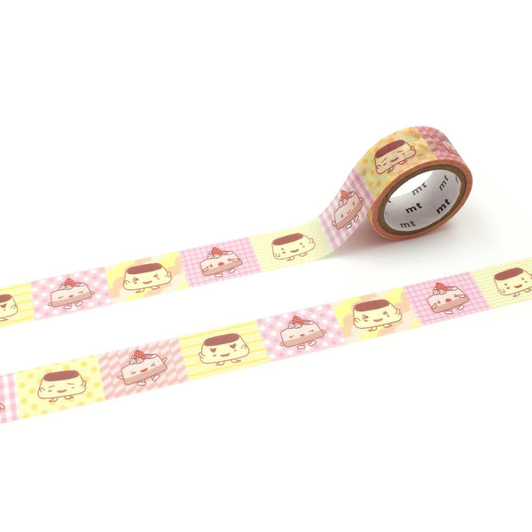 MT x Dagashi Washi Tape - Mini Pudding-chan — roll front