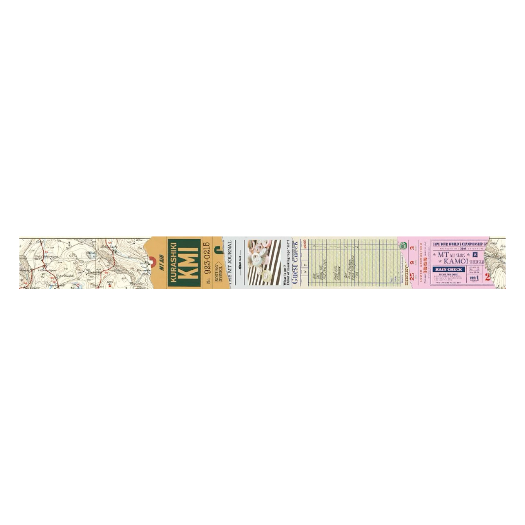 MT EX Washi Tape in Retro Collage — MT Tape washi tape — decorative Japanese paper tape for journaling and craft, at Cityluxe Singapore