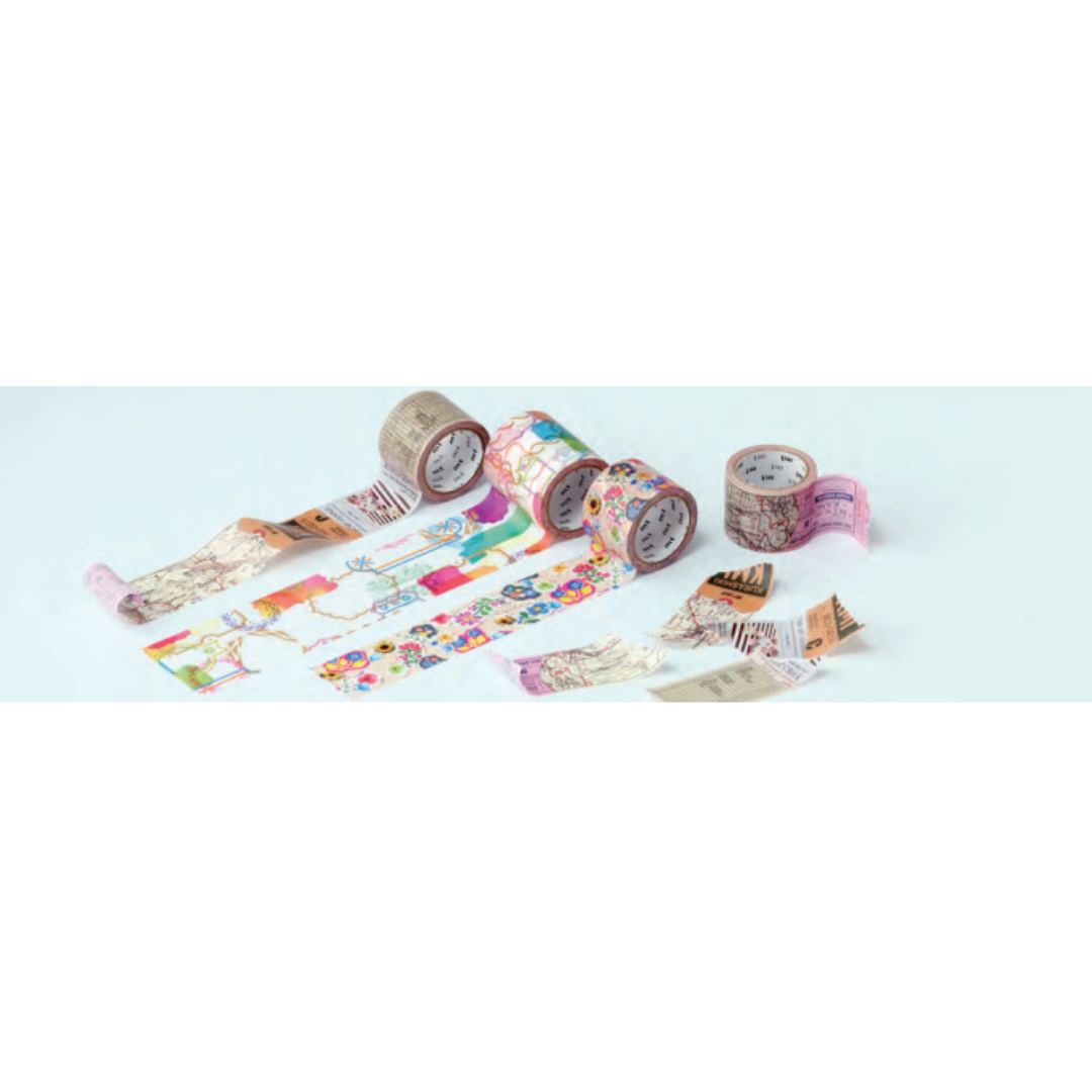 MT EX Washi Tape in Retro Collage — MT Tape washi tape — decorative Japanese paper tape for journaling and craft, at Cityluxe Singapore