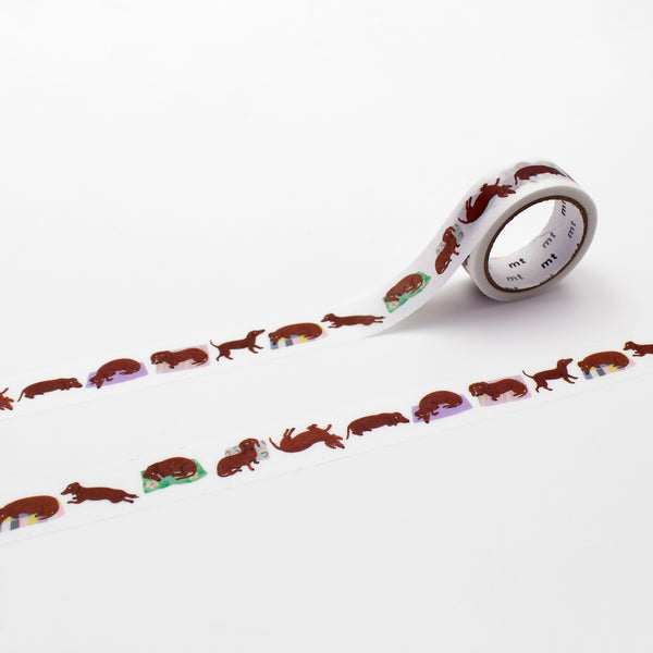 MT x Léa Maupetit Washi Tape - Sausage Dog — roll front