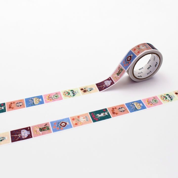 MT x Polly Fern Washi Tape in Flower — MT Tape washi tape — decorative Japanese paper tape for journaling and craft, at Cityluxe Singapore
