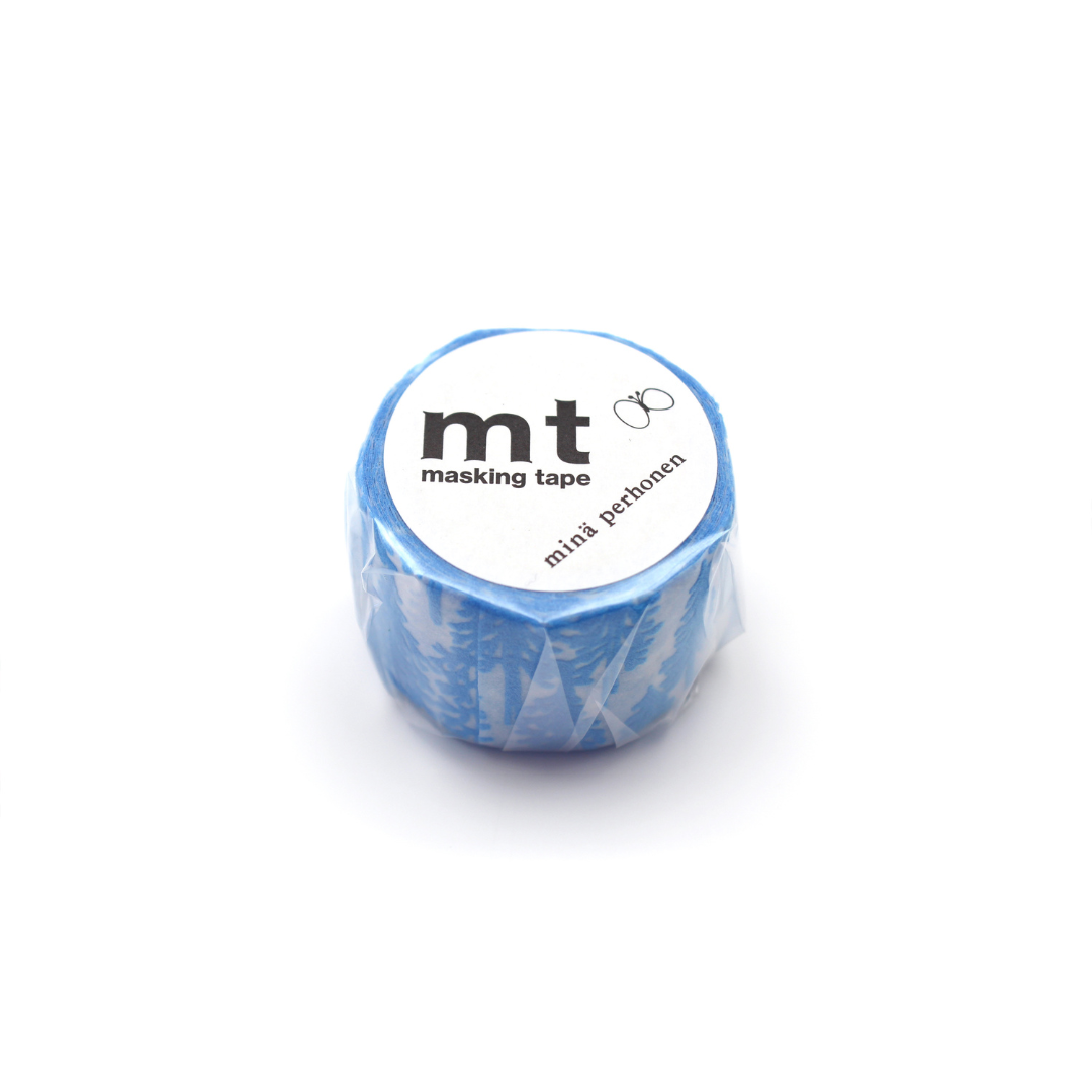 MT x Mina Perhonen Washi Tape in Flocky Metsa — MT Tape washi tape — decorative Japanese paper tape for journaling and craft, at Cityluxe Singapore