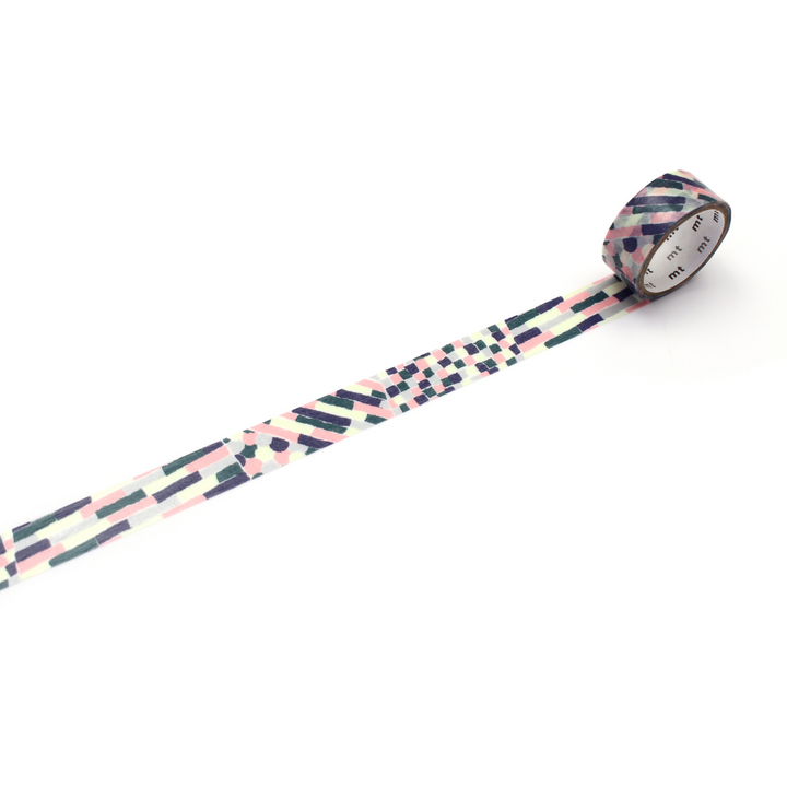 MT x Mina Perhonen Washi Tape in Luminescent Light Collage — MT Tape washi tape — decorative Japanese paper tape for journaling and craft, at Cityluxe Singapore