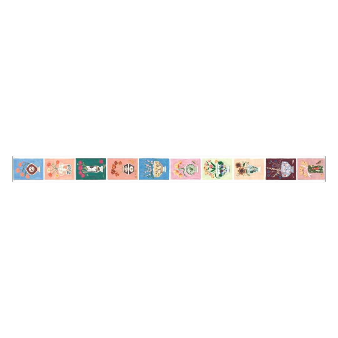 MT x Polly Fern Washi Tape in Flower — MT Tape washi tape — decorative Japanese paper tape for journaling and craft, at Cityluxe Singapore
