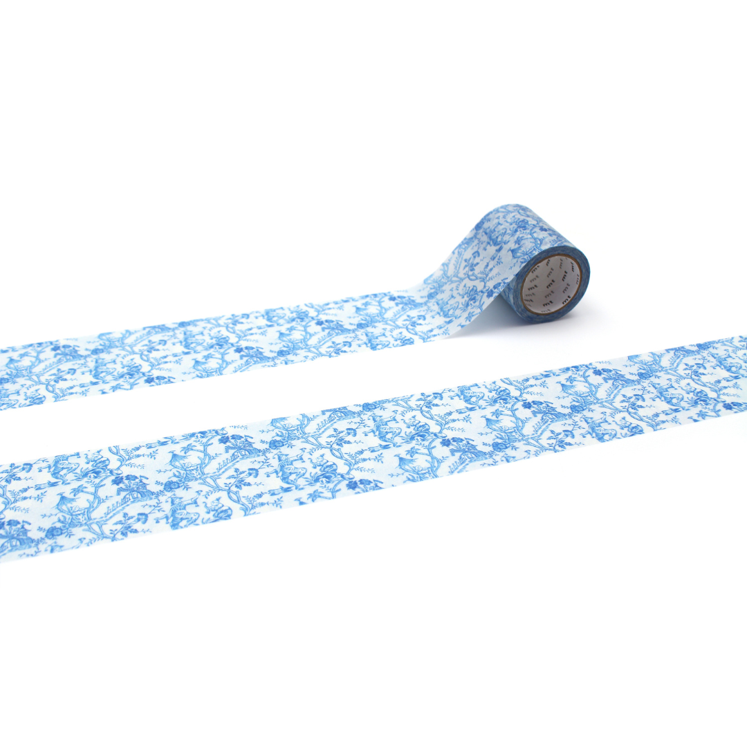 MT x Toile de Jouy Washi Tape in Chinoiseries — MT Tape washi tape — decorative Japanese paper tape for journaling and craft, at Cityluxe Singapore