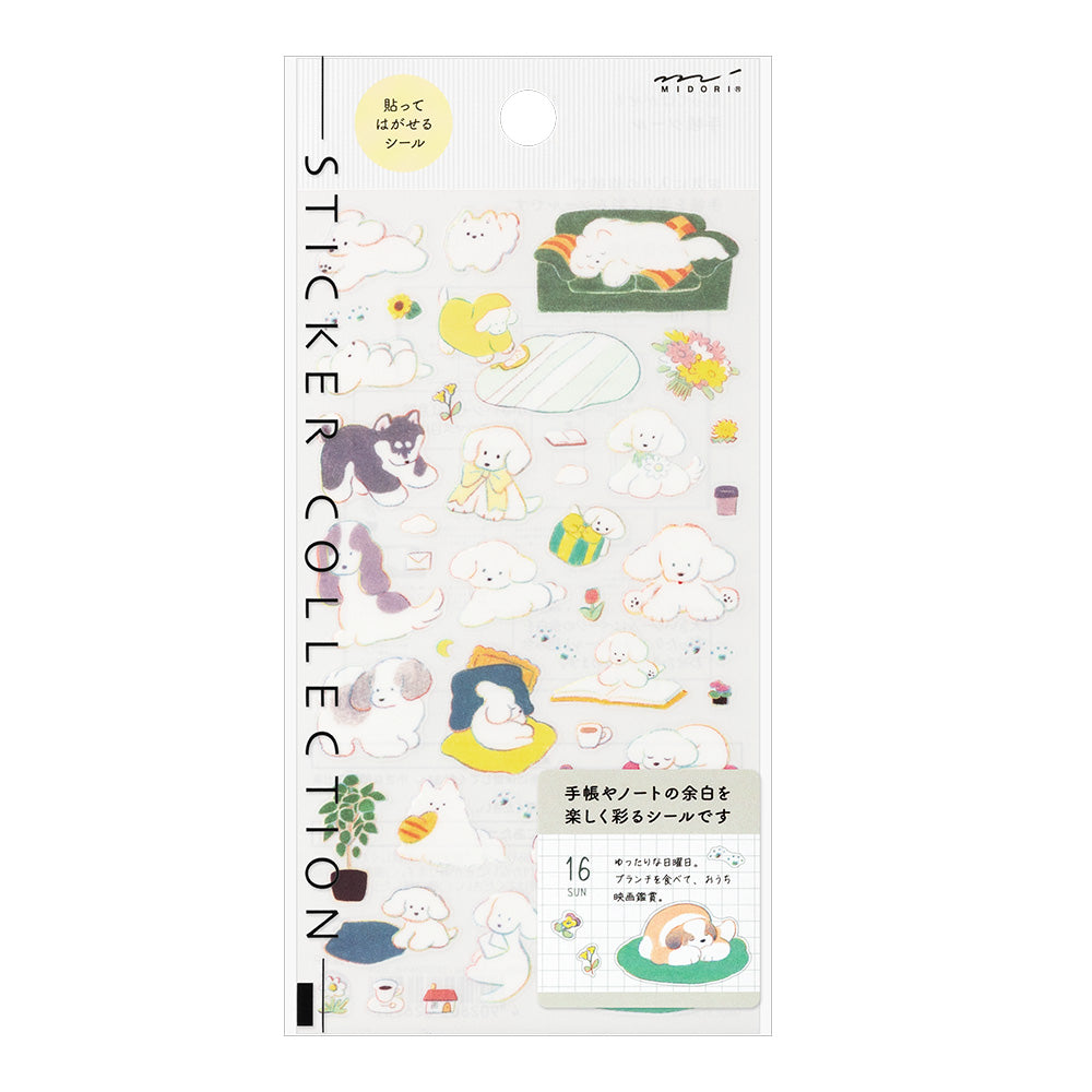 Midori Sticker [M] (1 Sheet) in Dog — Midori decorative sticker — for journaling, planners and scrapbooking, at Cityluxe Singapore