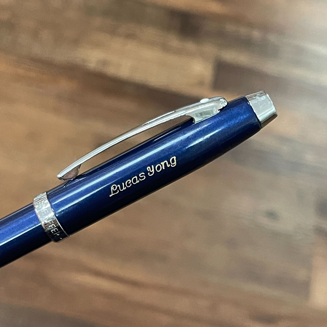 Sheaffer 100 E9339  Glossy Blue With Chrome Trims Ballpoint Pen (WW30)