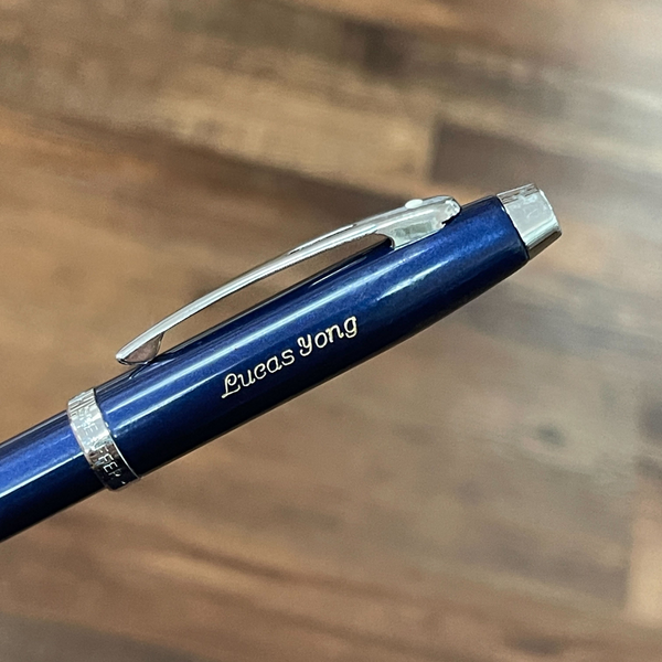 Load image into Gallery viewer, Sheaffer 100 E9339 Fountain Pen - Glossy Blue Lacquer with Chrome Plated Trims
