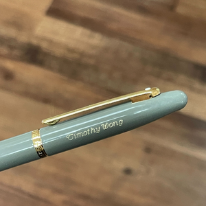Sheaffer VFM E9427 Ballpoint Pen - Glossy Light Gray with PVD Gold-tone Trims