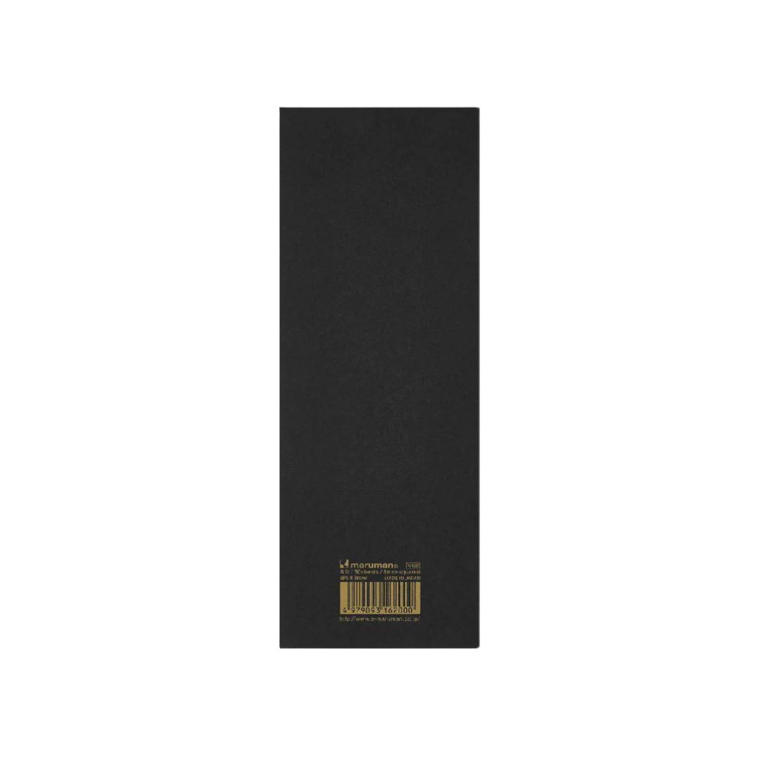 Maruman Mnemosyne 7.87 x 2.95 Inches (Long type) Memo Pad in Graph (Black) — Maruman notes/memos — premium stationery and lifestyle, at Cityluxe Singapore