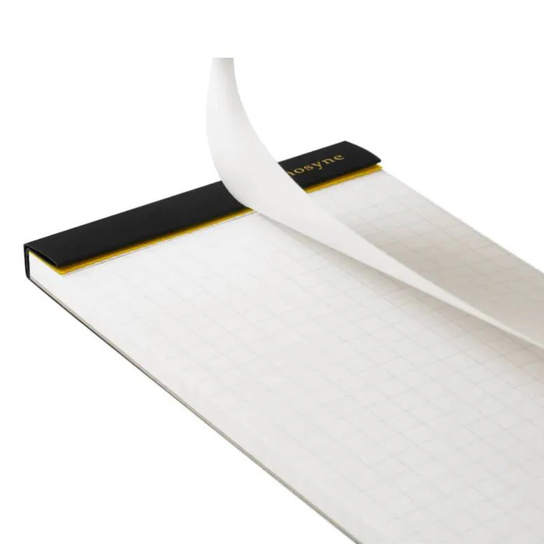 Maruman Mnemosyne 7.87 x 2.95 Inches (Long type) Memo Pad in Graph (Black) — Maruman notes/memos — premium stationery and lifestyle, at Cityluxe Singapore