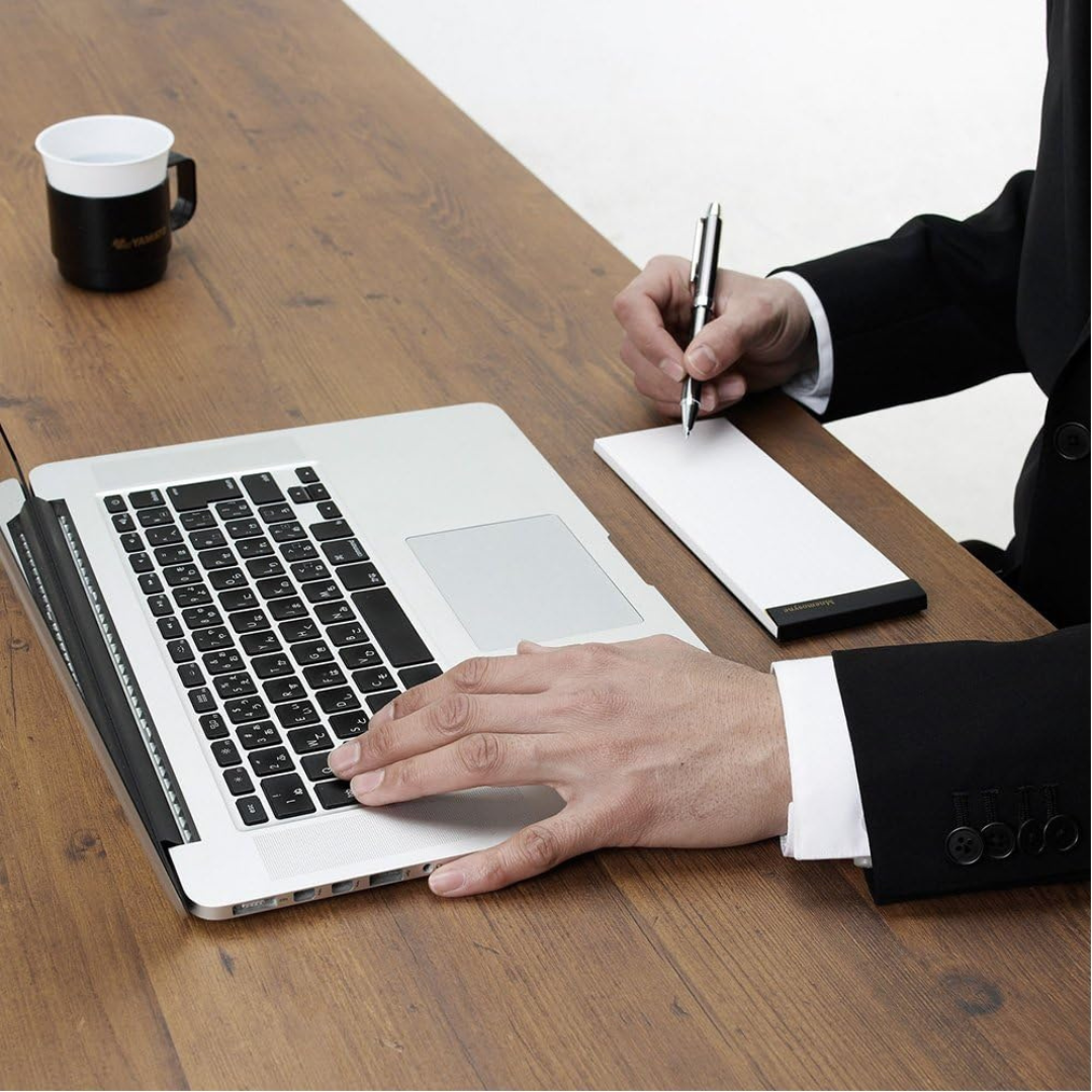 Maruman Mnemosyne 7.87 x 2.95 Inches (Long type) Memo Pad in Graph (Black) — Maruman notes/memos — premium stationery and lifestyle, at Cityluxe Singapore