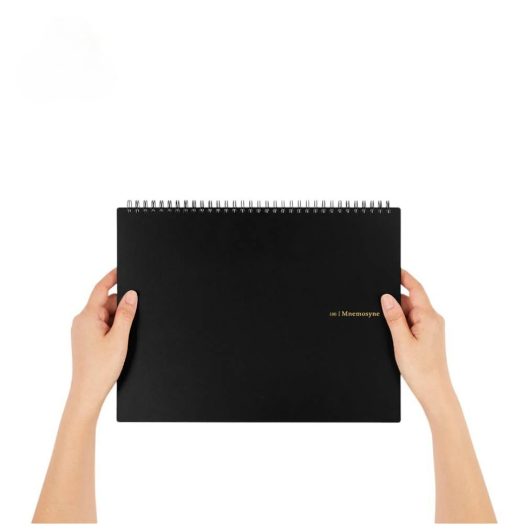 Maruman Mnemosyne A4 Notebook in Landscape / Blank (Black) — Maruman notes/memos — premium stationery and lifestyle, at Cityluxe Singapore