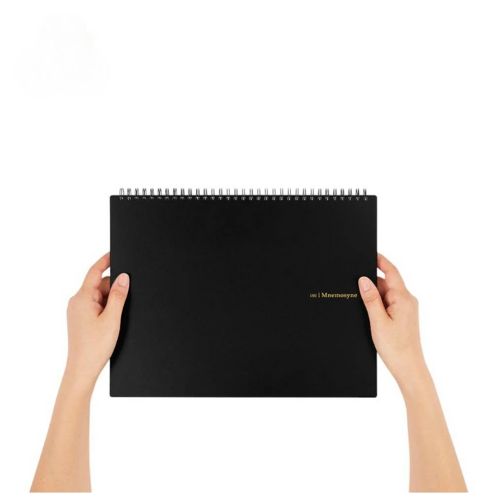 Maruman Mnemosyne A4 Notebook in Landscape / Blank (Black) — Maruman notes/memos — premium stationery and lifestyle, at Cityluxe Singapore