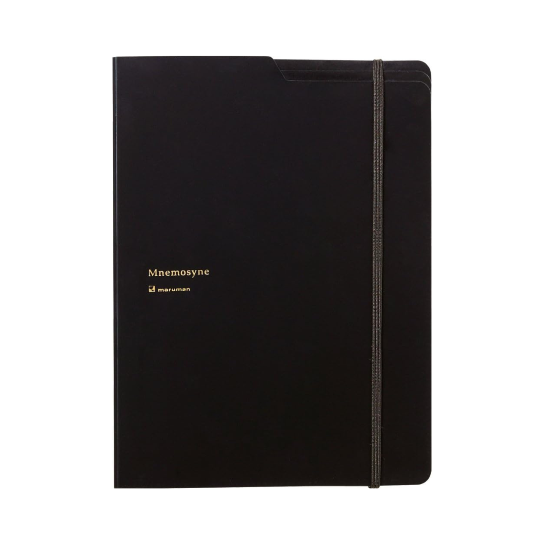 Maruman Mnemosyne Notepad Holder with 5 Pockets &amp; A4 Graph Notepad (Black) — Maruman notes/memos — premium stationery and lifestyle, at Cityluxe Singapore