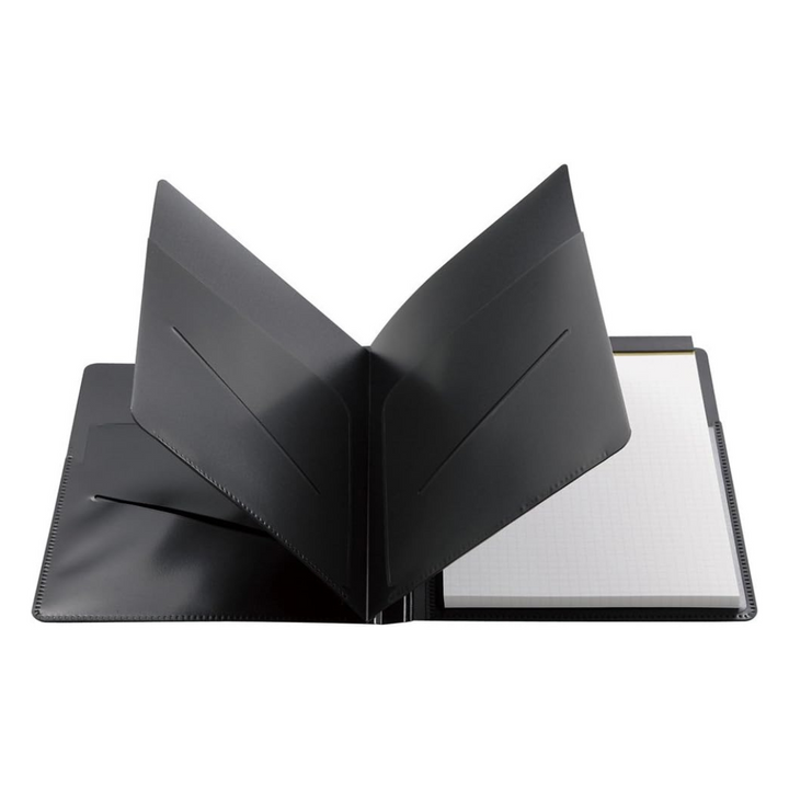 Maruman Mnemosyne Notepad Holder with 5 Pockets &amp; A4 Graph Notepad (Black) — Maruman notes/memos — premium stationery and lifestyle, at Cityluxe Singapore