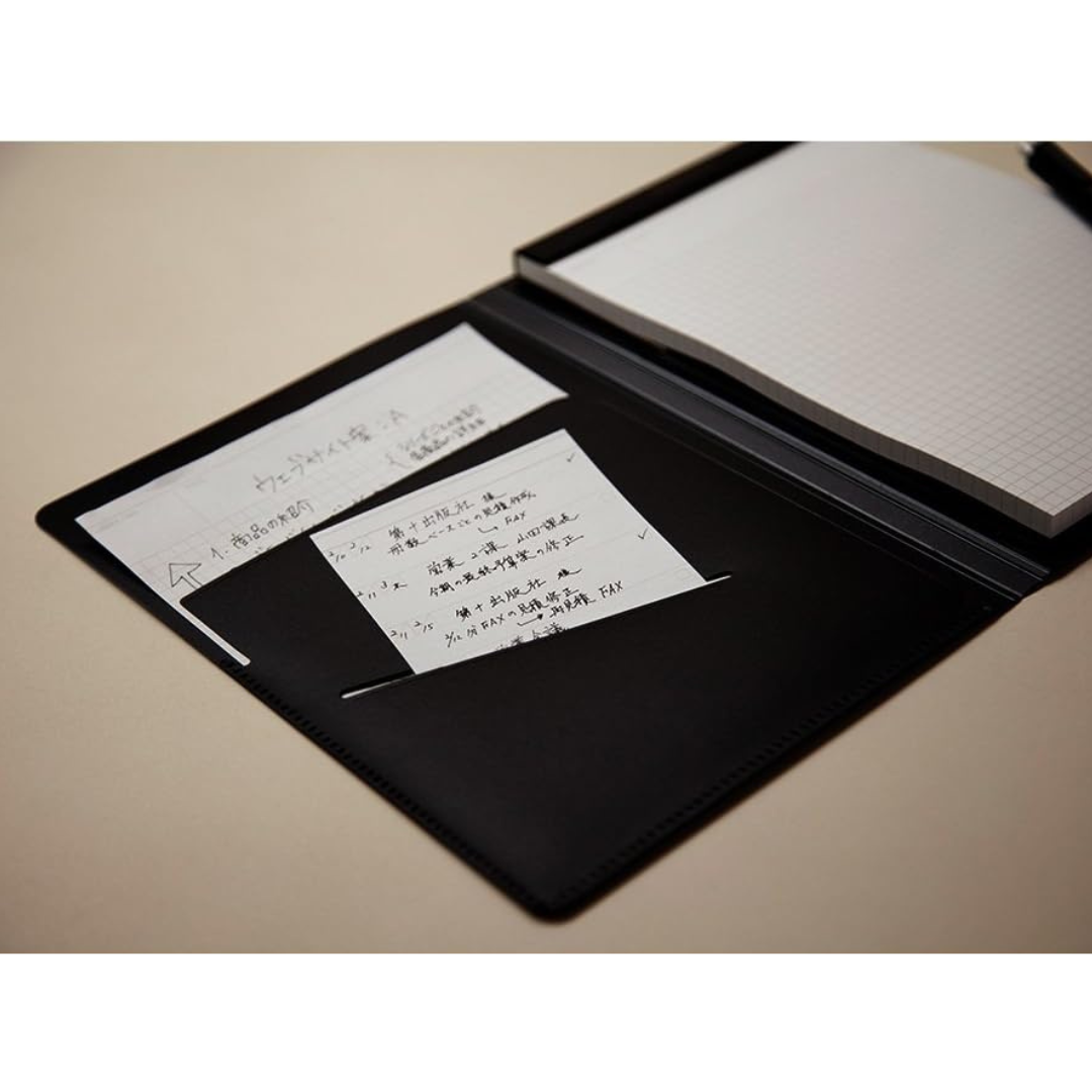 Maruman Mnemosyne Notepad Holder with A4 Graph Notepad (Black) — Maruman notes/memos — premium stationery and lifestyle, at Cityluxe Singapore