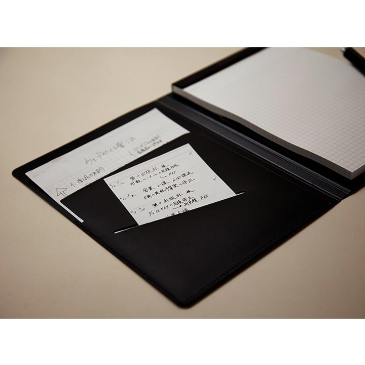 Maruman Mnemosyne Notepad Holder with A4 Graph Notepad (Black) — Maruman notes/memos — premium stationery and lifestyle, at Cityluxe Singapore