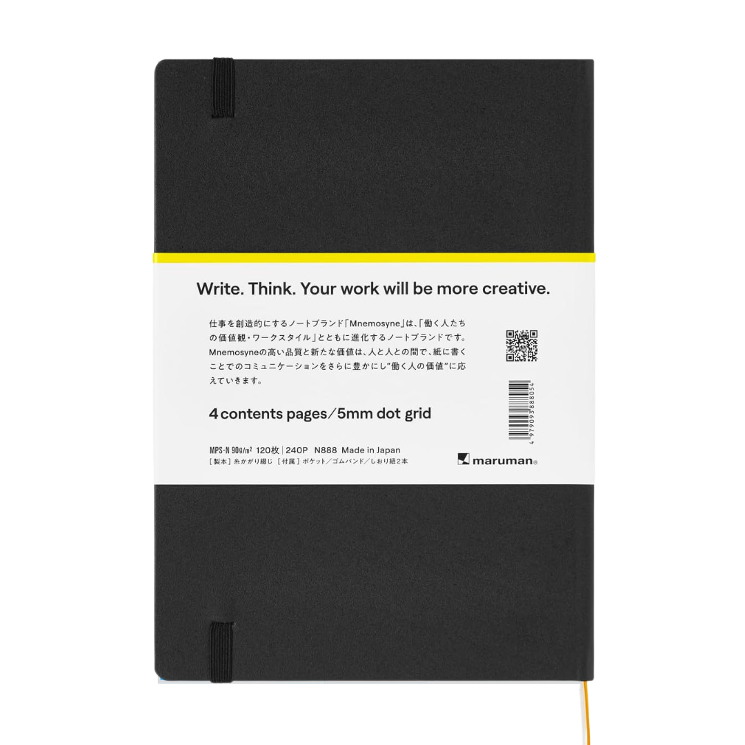 Maruman Mnemosyne A5 Journal Hardcover Notebook in Black — Maruman notes/memos — premium stationery and lifestyle, at Cityluxe Singapore