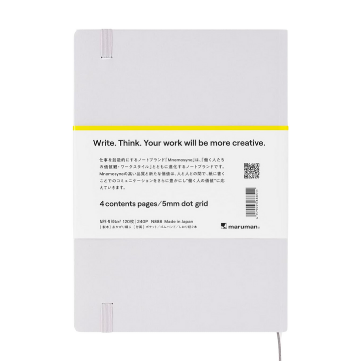Maruman Mnemosyne A5 Journal Hardcover Notebook in Light Gray — Maruman notes/memos — premium stationery and lifestyle, at Cityluxe Singapore