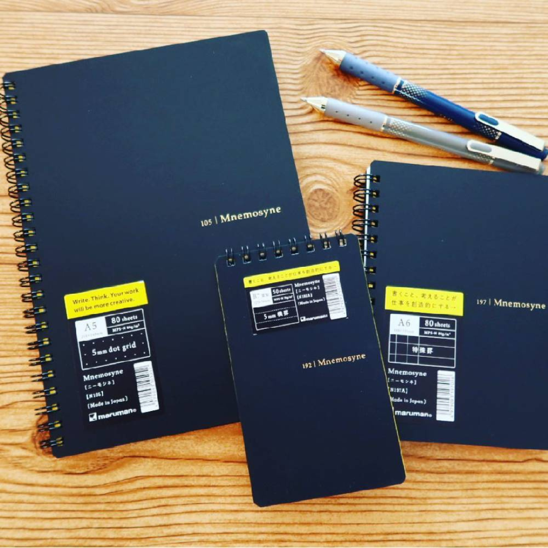 Maruman Mnemosyne A5 Notebook - Dot Grid (Black)