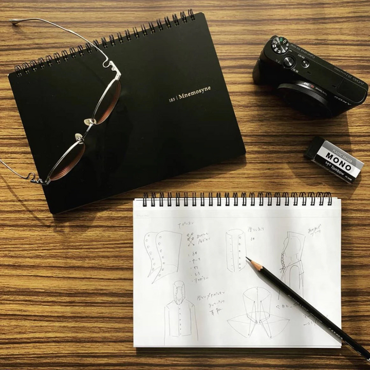 Maruman Mnemosyne A5 Notebook in Landscape / Blank (Black) — Maruman notes/memos — premium stationery and lifestyle, at Cityluxe Singapore