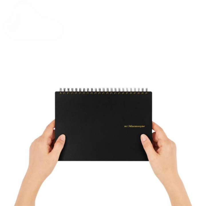 Maruman Mnemosyne A5 Notebook in Landscape / Blank (Black) — Maruman notes/memos — premium stationery and lifestyle, at Cityluxe Singapore