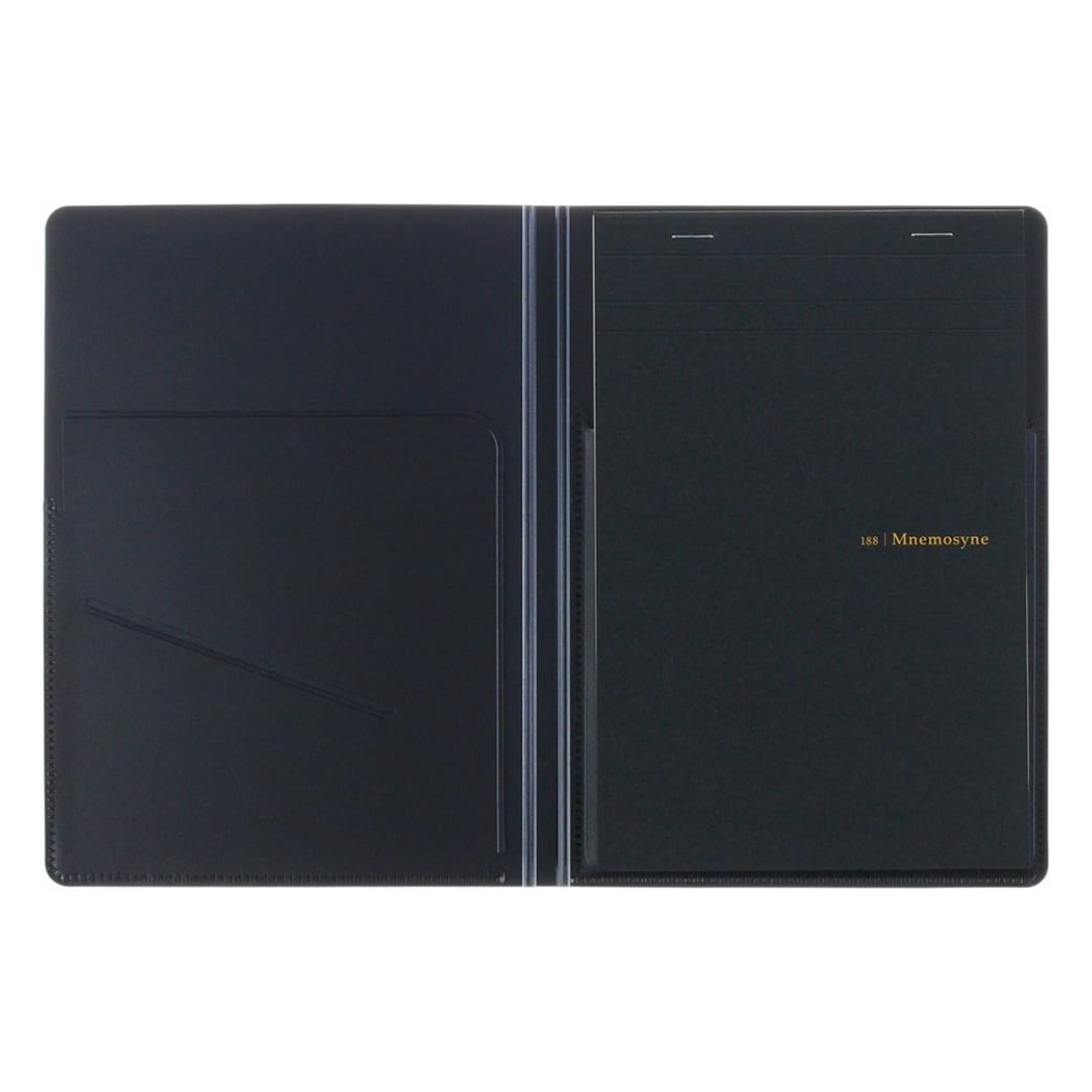 Maruman Mnemosyne Notepad Holder with A5 Graph Notepad (Black) — Maruman notes/memos — premium stationery and lifestyle, at Cityluxe Singapore