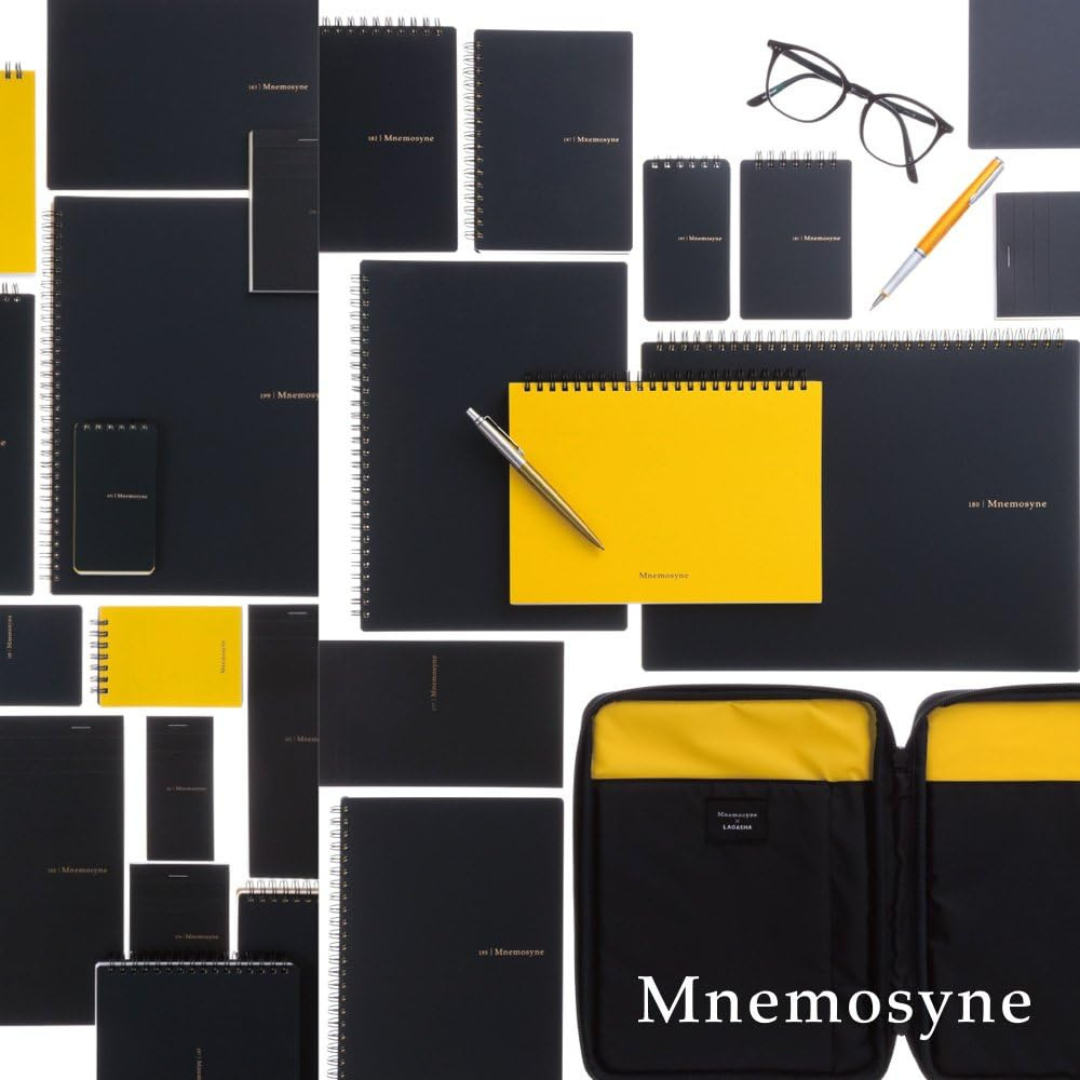 Maruman Mnemosyne Notepad Holder with 5 Pockets &amp; A5 Graph Notepad (Black)