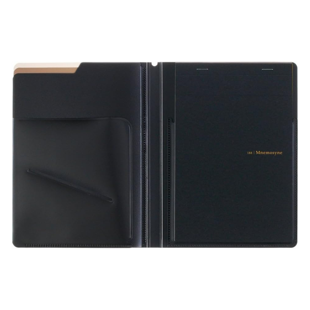 Maruman Mnemosyne Notepad Holder with 5 Pockets &amp; A5 Graph Notepad (Black)