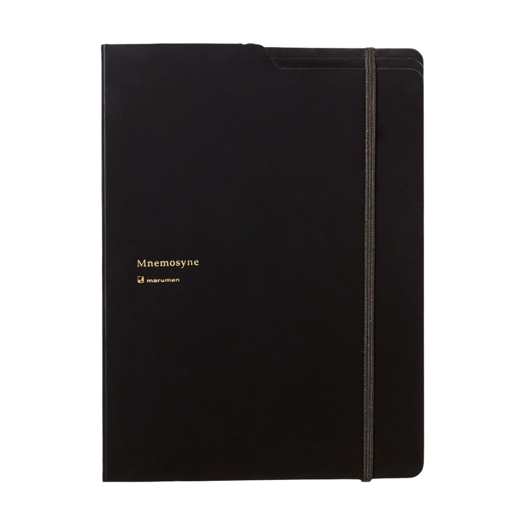 Maruman Mnemosyne Notepad Holder with 5 Pockets &amp; A5 Graph Notepad (Black)
