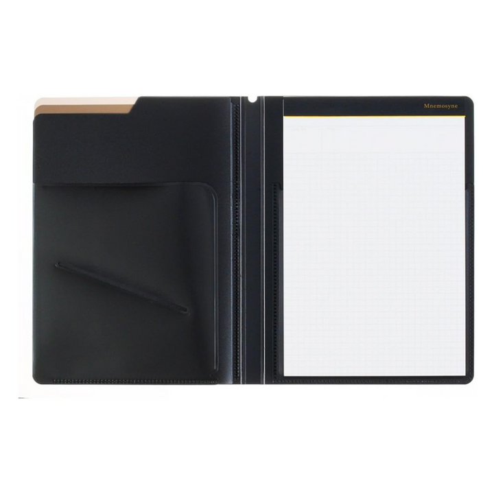Maruman Mnemosyne Notepad Holder with 5 Pockets &amp; A5 Graph Notepad (Black)