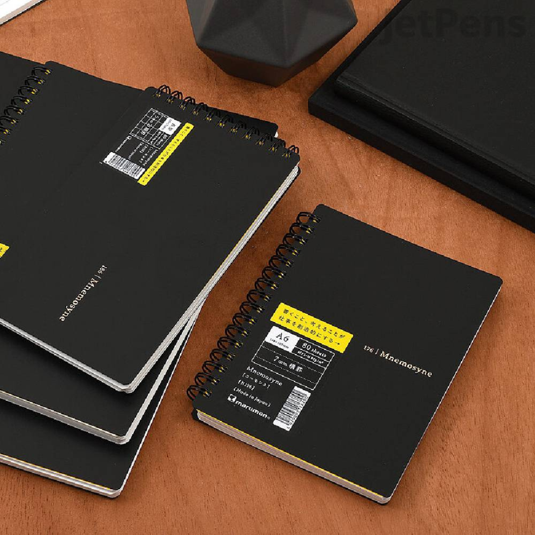 Maruman Mnemosyne A6 Notebook in Lined (Black) — Maruman notes/memos — premium stationery and lifestyle, at Cityluxe Singapore