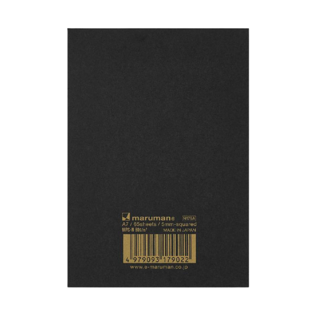 Maruman Mnemosyne A7 Memo Pad in Graph (Black) — Maruman notes/memos — premium stationery and lifestyle, at Cityluxe Singapore