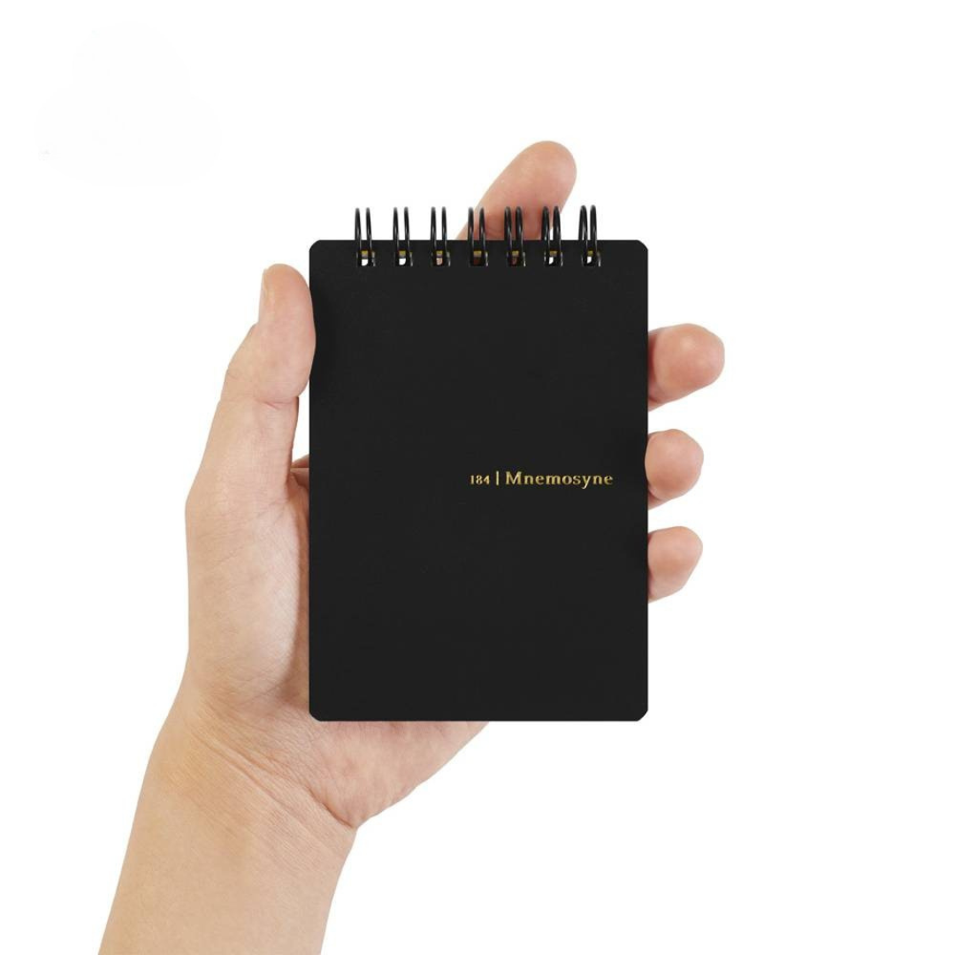 Maruman Mnemosyne A7 Twin Ring Memo Pad in Graph (Black) — Maruman notes/memos — premium stationery and lifestyle, at Cityluxe Singapore