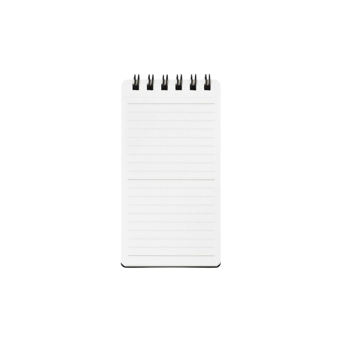 Maruman Mnemosyne Modified A7 Twin Ring Memo Pad in Lined (Black) — Maruman notes/memos — premium stationery and lifestyle, at Cityluxe Singapore
