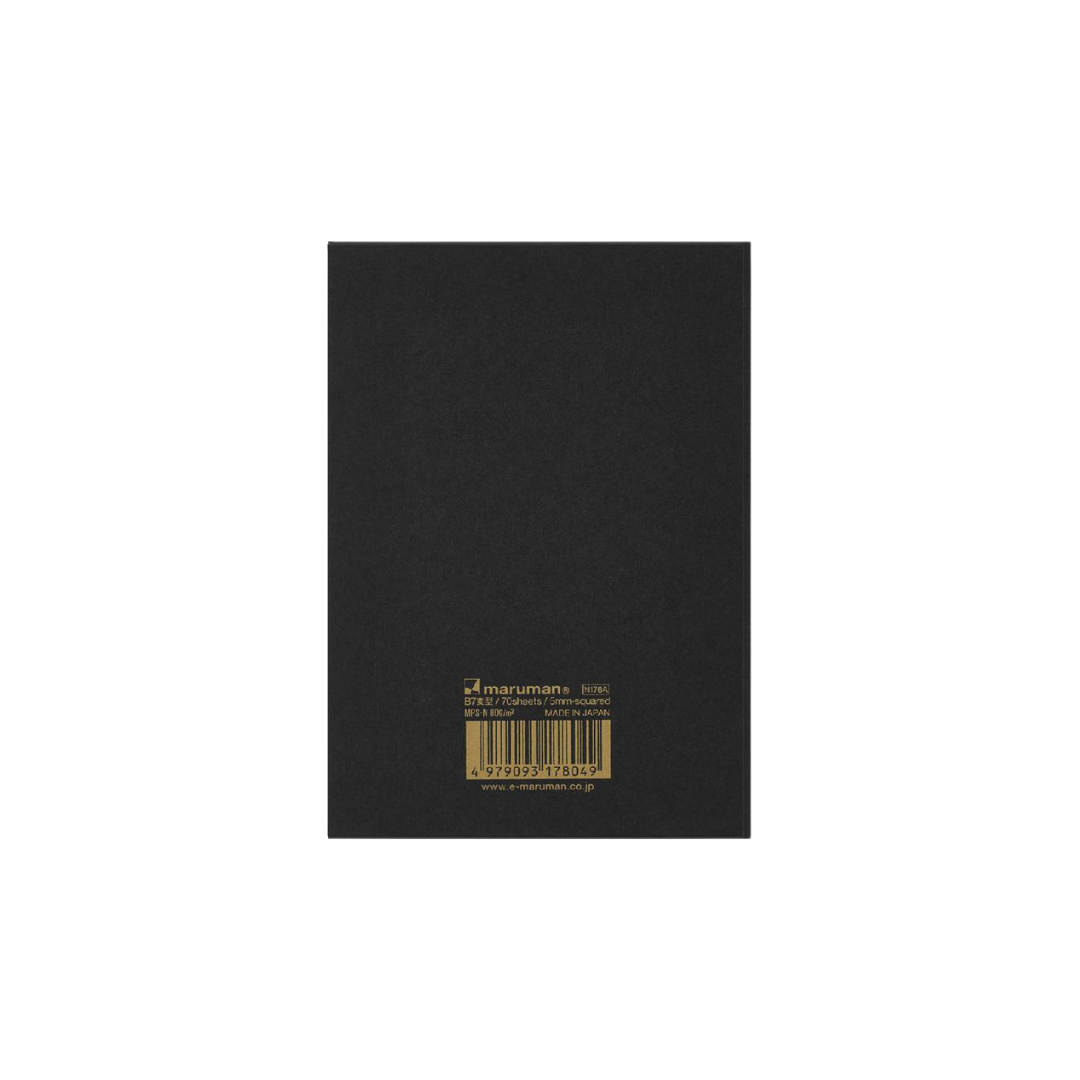 Maruman Mnemosyne Modified B7 Memo Pad in Graph (Black) — Maruman notes/memos — premium stationery and lifestyle, at Cityluxe Singapore