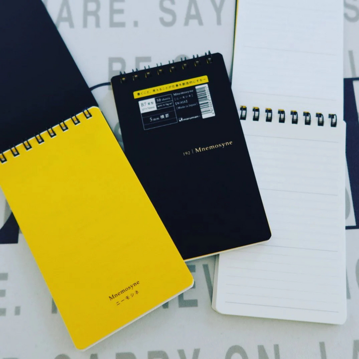 Maruman Mnemosyne Modified B7 Twin Ring Memo Pad in Lined (Black) — Maruman notes/memos — premium stationery and lifestyle, at Cityluxe Singapore