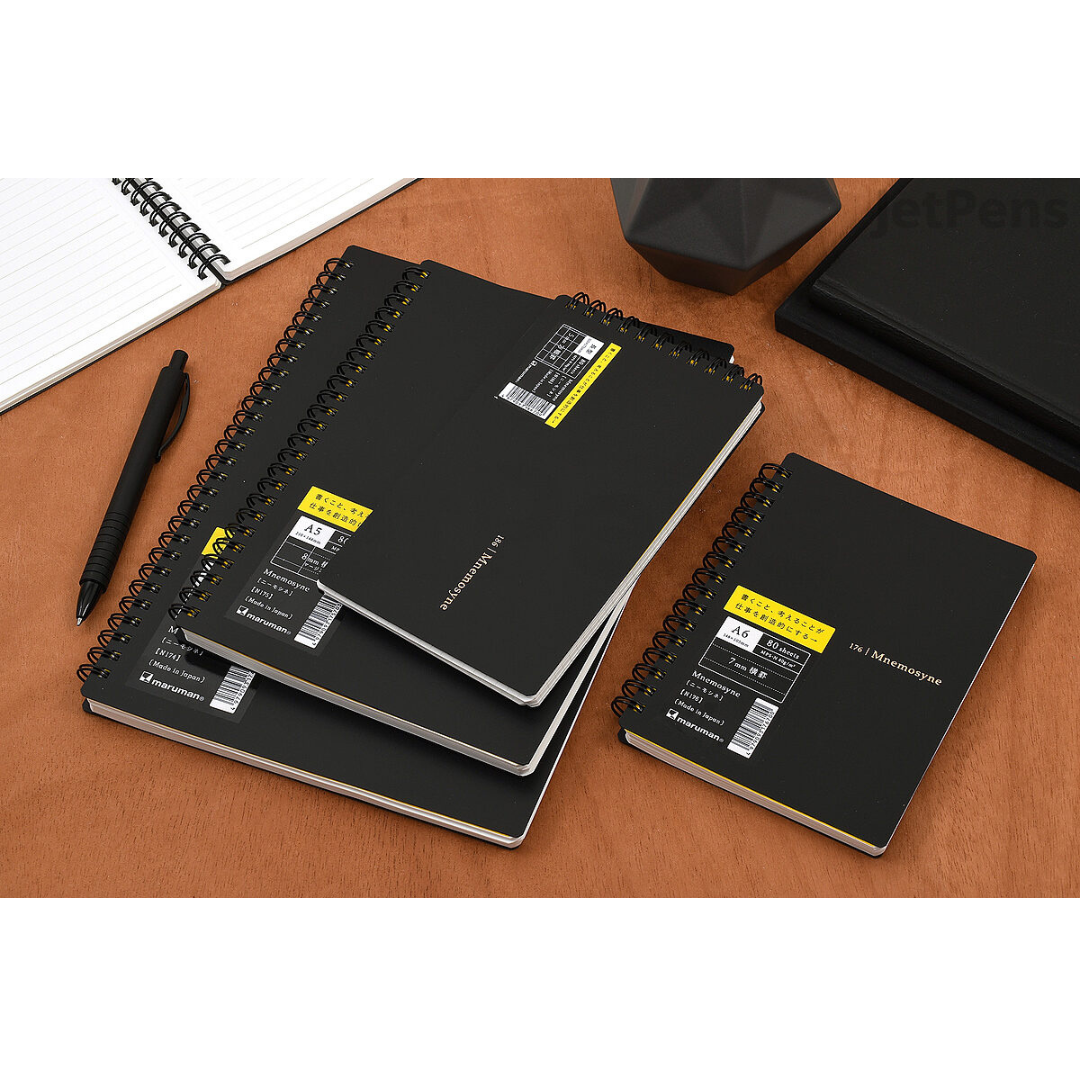 Maruman Mnemosyne Notebook in Horizontal (Black) — Maruman notes/memos — premium stationery and lifestyle, at Cityluxe Singapore