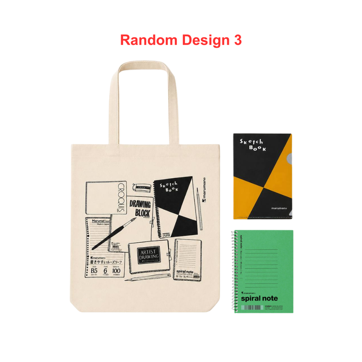 Maruman Tote Bag, A6 Clear Folder and Notepad