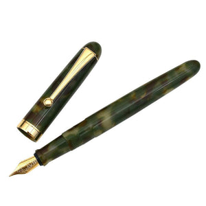 Onishi Hand Made Fountain Pen-Large Schmidt Steel  - Matcha Green