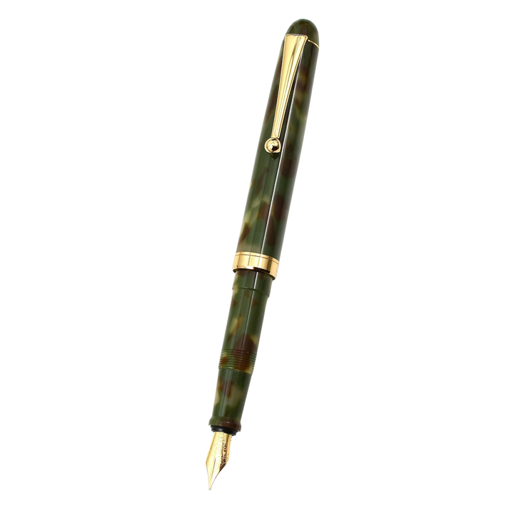 Onishi Hand Made POCKET Fountain Pen with CLIP - Matcha Green — capped