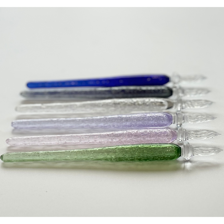 Matsubokkuri Tsubutsubu Glass Fountain Pen in Blue — Matsubokkuri fountain pen — precision nib writing instrument, at Cityluxe Singapore stationery store